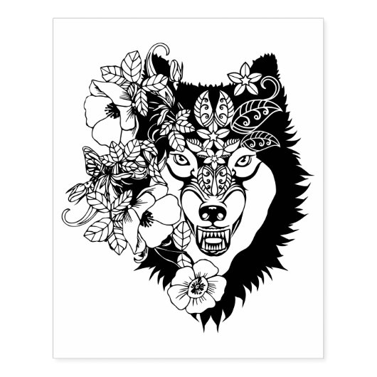 Noordelijke Wolf Dierenkunst Kleurplaat Rubberstempel (Afrduk)