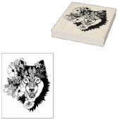 Noordelijke Wolf Dierenkunst Kleurplaat Rubberstempel (Gestempeld)