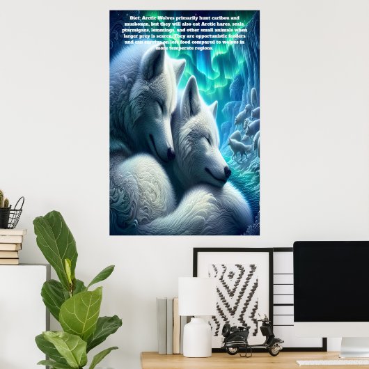 Noordelijke wolven Witte wolven Rust Poster (Thuiskantoor)