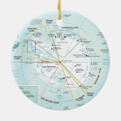 Noorden- en Zuidpool, Noordpoolgebied en Antarctic Keramisch Ornament (Achterkant)