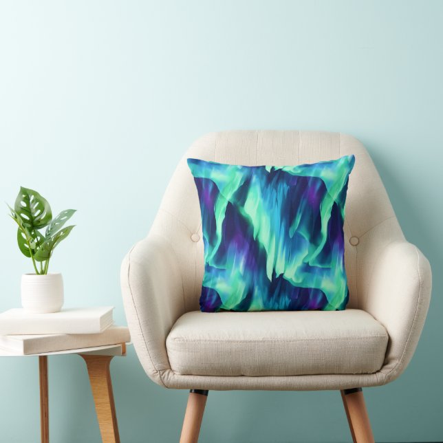 Noorderlicht Abstract Aurora Borealis Kussen (Stoel)