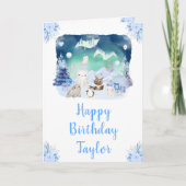 Noorderlicht: Arctic Animals Happy Birthday Kaart (Voorkant)