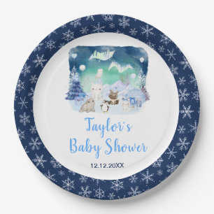 Noorderlicht Arctische Dieren Baby Shower Papieren Bordje
