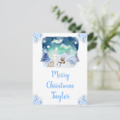 Noorderlicht Arctische dieren Vrolijk Kerstfeest Feestdagenkaart (Staand voorkant)