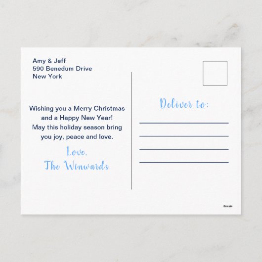 Noorderlicht Arctische dieren Vrolijk Kerstfeest Feestdagenkaart (Achterkant)