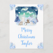 Noorderlicht Arctische dieren Vrolijk Kerstfeest Feestdagenkaart (Voorkant)