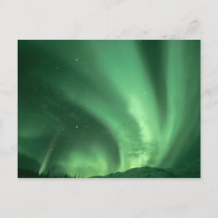 Noorderlicht, Aurora borealis, boven heuvels Briefkaart