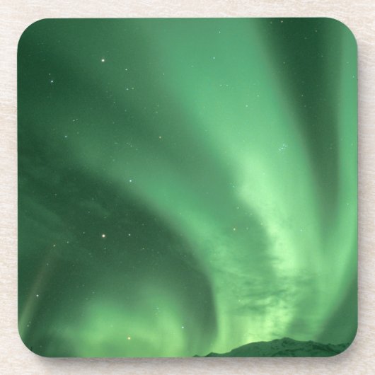 Noorderlicht, Aurora borealis, boven heuvels Onderzetter (Voorkant)