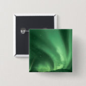 Noorderlicht, Aurora borealis, boven heuvels Vierkante Button 5,1 Cm (Voorkant /achterkant)