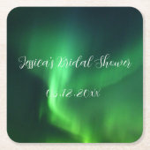 Noorderlicht Aurora Borealis Bruidsdiner Kartonnen Onderzetters (Voorkant)
