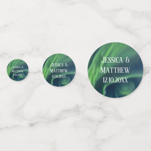 Noorderlicht Aurora Borealis bruiloft Confetti (Achterkanten)