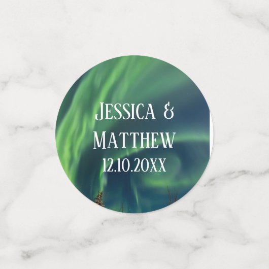 Noorderlicht Aurora Borealis bruiloft Confetti (Kleine voorkant)