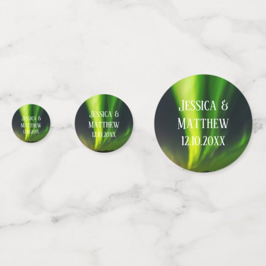 Noorderlicht Aurora Borealis bruiloft Confetti (Achterkanten)