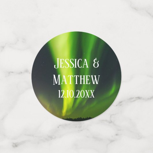 Noorderlicht Aurora Borealis bruiloft Confetti (Kleine voorkant)