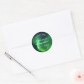 Noorderlicht Aurora Borealis bruiloft Ronde Sticker (Envelop)