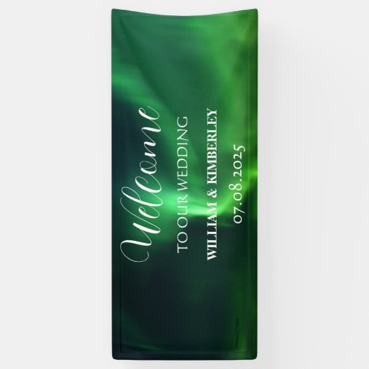 Noorderlicht Aurora Borealis bruiloft Spandoek (Verticaal)