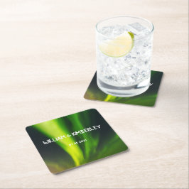 Noorderlicht Aurora Borealis Elegante bruiloft Kartonnen Onderzetters