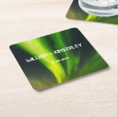 Noorderlicht Aurora Borealis Elegante bruiloft Kartonnen Onderzetters (Schuin)