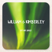 Noorderlicht Aurora Borealis Elegante bruiloft Kartonnen Onderzetters (Voorkant)