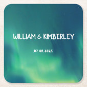 Noorderlicht Aurora Borealis Elegante bruiloft Kartonnen Onderzetters (Voorkant)