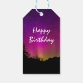Noorderlicht Aurora Borealis Gelukkige Verjaardag Cadeaulabel (Achterkant)