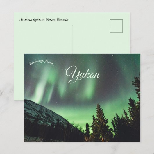 Noorderlicht Aurora Borealis in Yukon Canada Briefkaart (Voorkant / Achterkant)