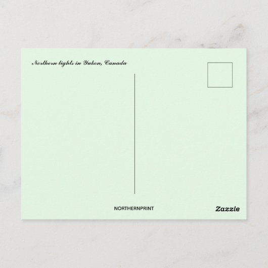 Noorderlicht Aurora Borealis in Yukon Canada Briefkaart (Achterkant)
