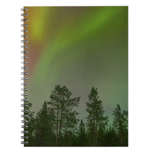 Noorderlicht Aurora Borealis Lucht Gloeiende Vonke Notitieboek