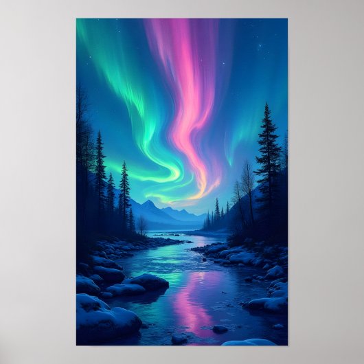 Noorderlicht Aurora Borealis Poster (Voorkant)