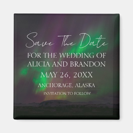 Noorderlicht Aurora Borealis Trouwmagneet Magneet (Voorkant)