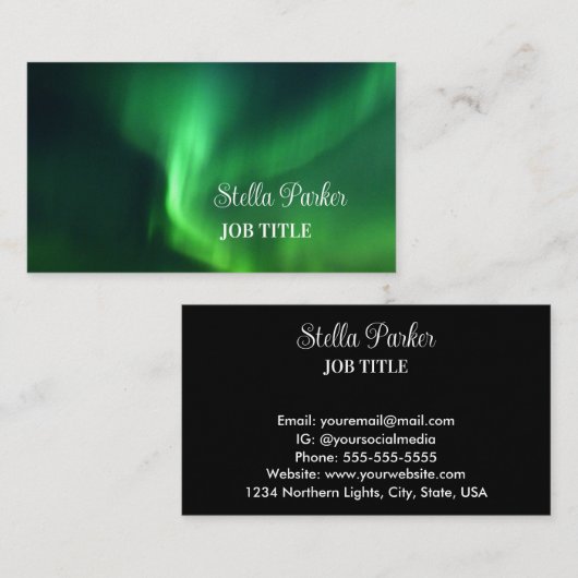 Noorderlicht Aurora Borealis Visitekaartje (Voorkant / Achterkant)