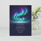 Noorderlicht Aurora Borealis Winterhuwelijk Kaart (Staand voorkant)