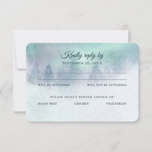 Noorderlicht Aurora Sky Wedding Response Kaart (Voorkant)