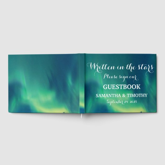 Noorderlicht Aurora Sterrennacht bruiloft Gastenboek (Volledig)