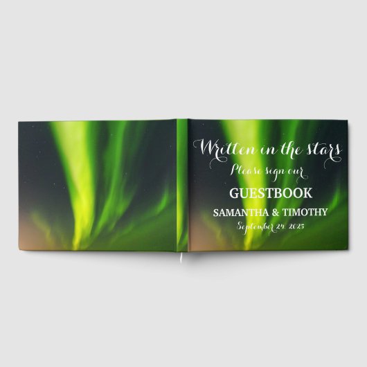 Noorderlicht Aurora Sterrennacht bruiloft Gastenboek (Volledig)