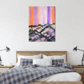Noorderlicht Berglandschap Canvas Afdruk (Insitu (Slaapkamer))