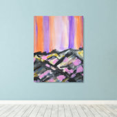 Noorderlicht Berglandschap Canvas Afdruk (Insitu (Houten vloer))