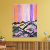 Noorderlicht Berglandschap Canvas Afdruk (Insitu (Woonkamer))