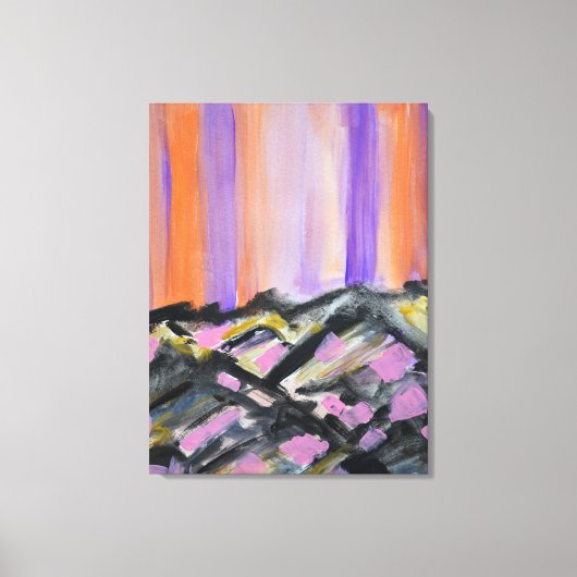 Noorderlicht Berglandschap Canvas Afdruk (Voorkant)