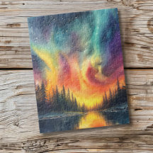 Noorderlicht bij het meer