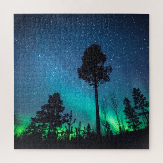 Noorderlicht Bomen Legpuzzel (Verticaal)