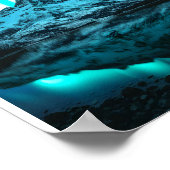 Noorderlicht boven besneeuwde bergen poster (Hoek)