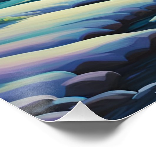 Noorderlicht boven de bergen perfect poster (Hoek)