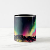 Noorderlicht boven de Topjes Tweekleurige Koffiemok (Center)