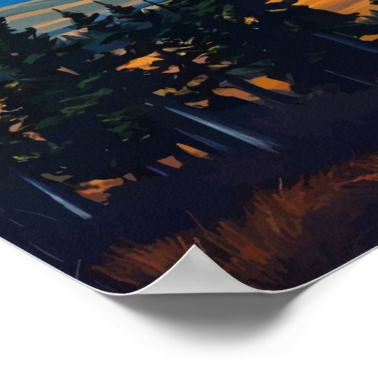 Noorderlicht boven Denali Poster (Hoek)