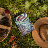 Noorderlicht boven een charmant huis kerst briefkaart