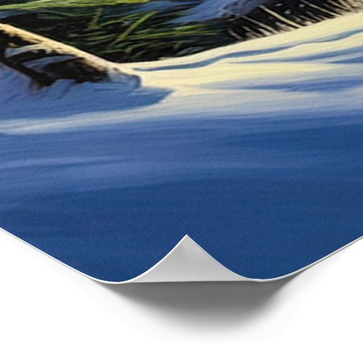 Noorderlicht boven Frozen Valley Poster (Hoek)