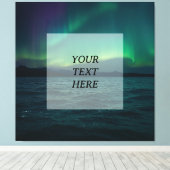 Noorderlicht boven water – gepersonaliseerde Schil Canvas Afdruk (Insitu (Houten vloer))