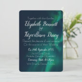 noorderlicht bruiloft uitnodiging (Staand voorkant)