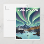 Noorderlicht IJsland Blue Lagoon Reizen Briefkaart (Voorkant / Achterkant)